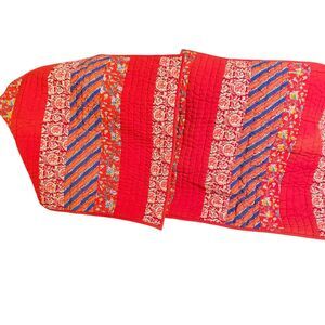 SUNDANCE Set Of 2 Cotton EURO Pillow Shams  26" X 26" NWT RED Multicolor